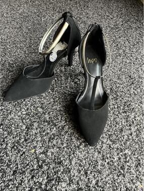 Impo Women's Size 8.5M Black Faux Suede Tracie Pointed Heels